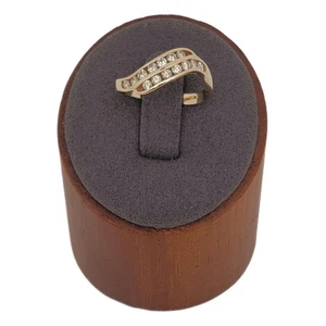 Anillo de diamantes de doble onda de oro de 14k 0,44 quilates talla 6 - Imagen 1 de 9