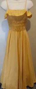 NUOVO prendisole Wilfred Aritzia donna taglia 2XS pesca lino biologico midi fumè $168 - Foto 1 di 21