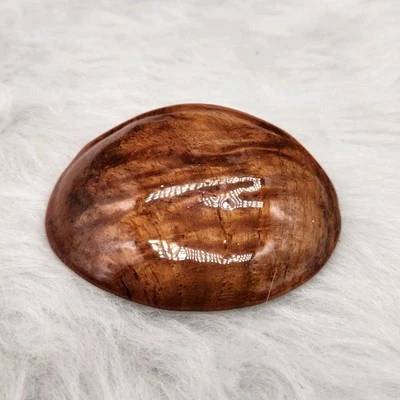 老式 80 年代极简主义重型漆面深棕色木制皮带扣 — 第 1/4 张图片