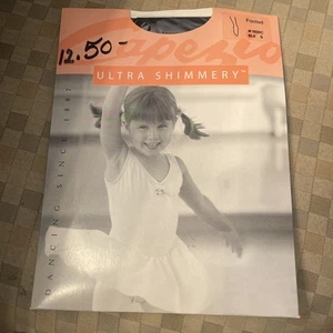 Capezio Ultra Shimmery Girls Footed Tights   1808C  BLK    Black Small - Picture 1 of 5