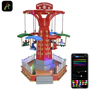 Christmas Resin Craft Ornaments Carnival Parachute Playground RGB LED Lights - Picture 1 of 10