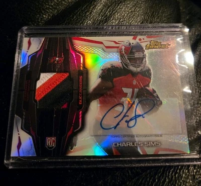 2014 Topps Finest - Rookie Autograph Patch Charles Sims #RAP-CS (AU, MEM, RC) - Image 1 of 2