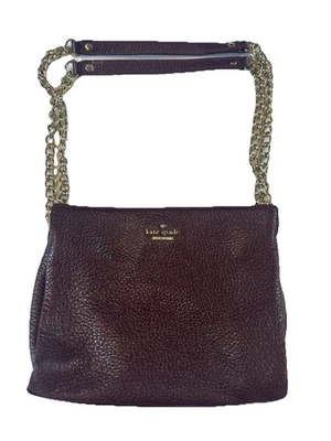 Bolso de Hombro Kate Spade Púrpura Brillante Cuero Guijarro Cadena/Correa de Cuero Foto 1 de 4