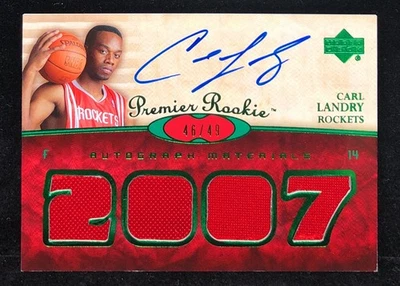Carl Landry 2007 Upper Deck UD Premier #121 ROOKIE PATCH AUTO Emerald #46/49 - Image 1 of 2