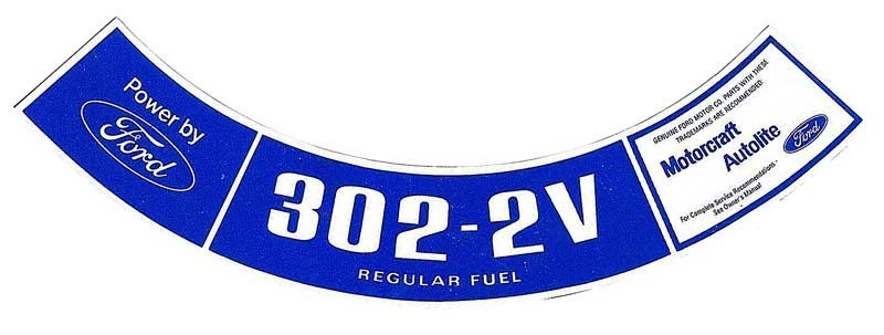 1974 Ford 302-2V Air Cleaner Decal - Image 1 of 1