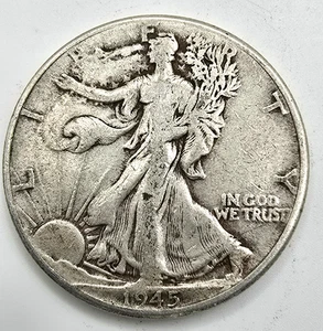 1945 P Walking Liberty Half Dollar VF You Grade It! 90% Silver Free Ship! - Picture 1 of 4