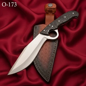 Pugnale caccia lama fissa personalizzato con foro per dita - regalo sposi - O173 - Foto 1 di 12