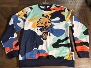SCREENSHOT Men's Urban Hip Hop Camo Sweatshirt Dead Ice Cream Cone LARGE - Picture 1 of 4