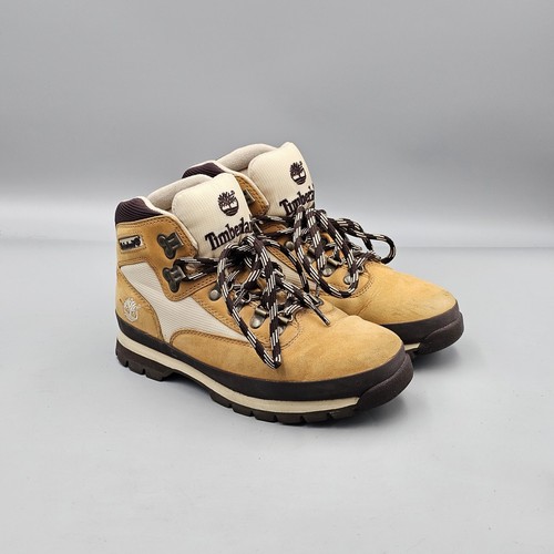 Stivali Timberland da donna taglia 7 5 M in ottime condizioni Euro Hiker Mid pelle nabuk grano
