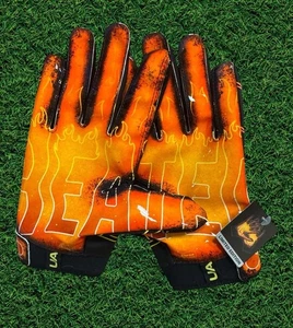 Under Armour F7 Glue Grip Ltd Edition Football Gloves Adult Large - Blk/Orange - Picture 1 of 3