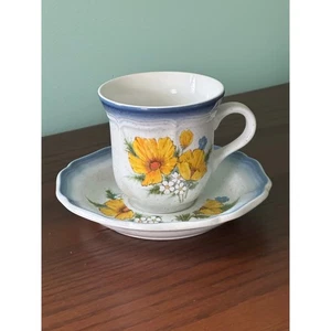 Mikasa Country Club Amy CA 503 Daisy Flower Tea Cup with Saucer - Picture 1 of 13