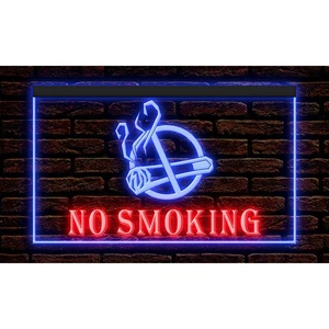 Dual Color Two Tone illuminated Neon Sign No Smoking Area Shop Cafe Bar Pub - Picture 1 of 25