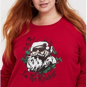 Torrid Christmas Sweatshirt I'm The Realest Santa Red Plus Size 2X NWT - Picture 1 of 5