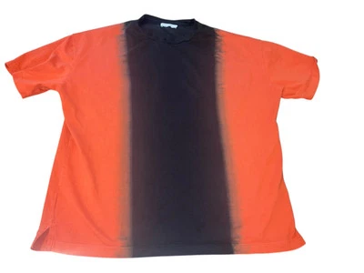 Camiseta masculina noventa por cento XS laranja preta gradiente tingimento 100% algodão orgânico - Imagem 1 de 4