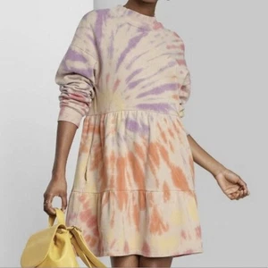 Wild Fable Peach Tie Dye Sweatshirt Dress Size XL - Picture 1 of 7
