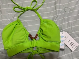 NWT Time And Tru Beaded Green Bikini Top, Swim Bathing Suit Size S (4-6) - Picture 1 of 4