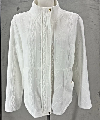 Suéter Chaqueta Deportiva Gris Laurel XL Mujer Blanco Edredón Confort Abuela Core Y2K Foto 1 de 4