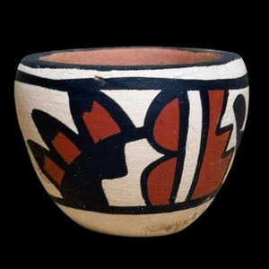 Zia Pueblo Mini Keramik Schüssel von A. Gachupin handbemalt geometrisch rot & schwarz - Bild 1 von 10