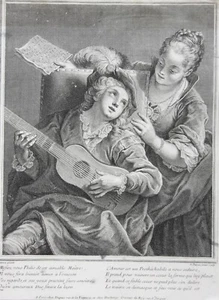 Nicolas-Gabriel Dupuis nach Jean Raoux, Taille-douce, La leçon de musique, - Bild 1 von 12
