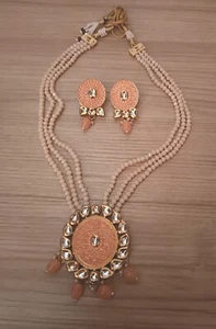 Bollywood Style Kundan Long Necklace Rani Haar Wedding Bridal Party Diwali Gift - Picture 1 of 11