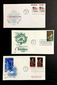 StampTLC US 1208a 1363a 1445 Tagged Flag Christmas First Day Use 1966 Non Tagged - Picture 1 of 2