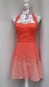 BETSEY JOHNSON Women Ombre Peach High Low Lace Cocktail Dress SZ 6 - EUC - Picture 1 of 10