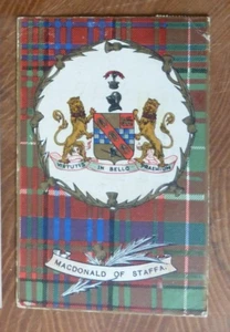 Postal Macdonald of Staffa Ja Ja Clan Tartán Serie Heráldica Stockton on Tees - Imagen 1 de 2