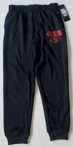 SAN FRANCISCO '49ers YOUTH SWEATPANTS S M L NWT BLACK POLYESTER BOYS POCKETS - Picture 1 of 3
