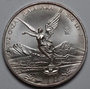 1996 Silver Mexico 1/2 Oz Libertad .999 fine - Picture 1 of 2