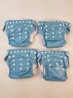 Reuseable nappies bundle Littles & Blooms 4 with 8 Bamboo inserts Press Studs