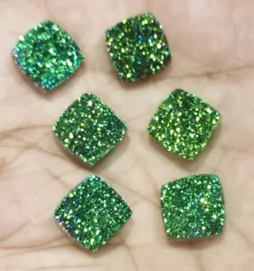 Pendientes artesanales de cuarzo druzy ágata de titanio para hacer cojín druso natural - Imagen 1 de 10