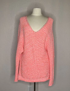 Free People Damen V-Ausschnitt Tunika Pullover Neon Flamingo Pink Größe M 148 $ - Bild 1 von 8