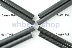 3K Carbon Fiber Tube 11mm 12mm 13mm 14mm 15mm 16mm 17mm 18mm 19mm 20mm x 500mm  - Picture 1 of 4