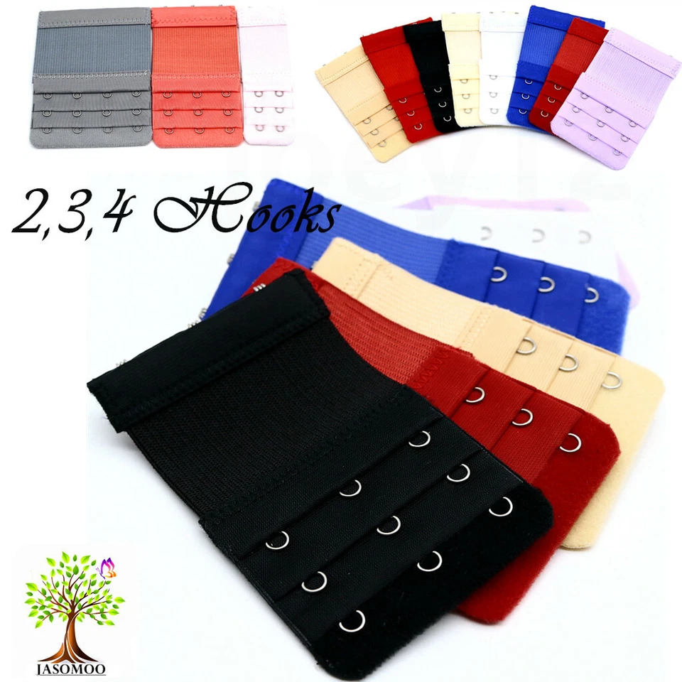 2,3,4 Hook Bra Extender Extension Bra Strap Strapless Colour Underwear Maternity - Image 1 of 1