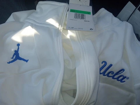 Nike Air Jordan UCLA Bruins 1/2 Zip Pullover White Jacket Size XL Cover