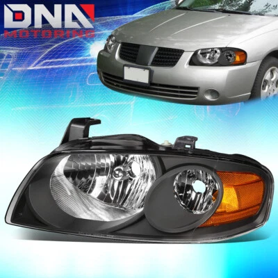 PARA NISSAN SENTRA 2004-2006 CONDUCTOR LADO IZQUIERDO ESTILO FÁBRICA FARO LÁMPARA NEGRO Foto 1 de 4