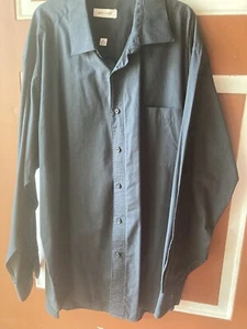 Pierre Cardin Mens Black Shirt XL Solid Button Up Long Sleeve Pocket Adult - Picture 1 of 4