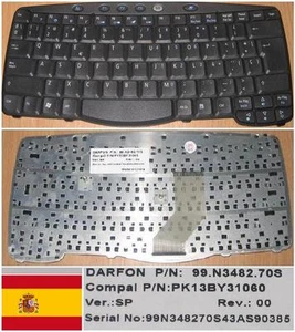 Keyboard qwerty Spanish Acer TM270 270 99.N3482.70S PK13BY31060 Black - Picture 1 of 1
