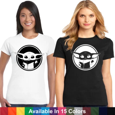 Camiseta Baby Yoda Star Wars Mandalorian Disney Vacaciones Familiares DAMAS Junior  Foto 1 de 2