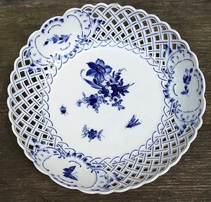 MEISSEN CUENCO DE RUPTURA FLOR AZUL INSECTOS 1. ELECCIÓN DAÑADA AÑOS 30 28CM - Imagen 1 de 12