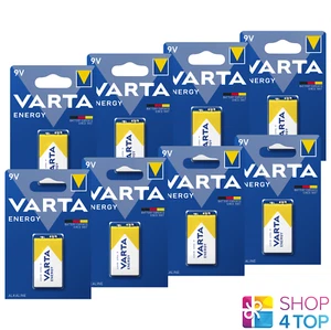 8 Varta 9V Energy Battery Alkaline 9V E-Block Mn1604 Transistor Exp 2028 NEW - Picture 1 of 1