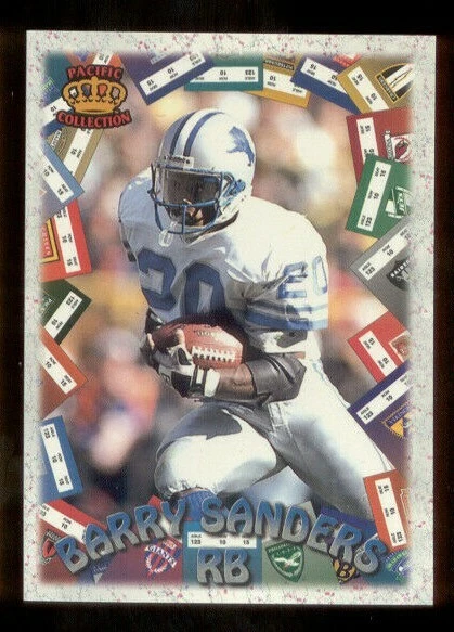 1996 Pacific Litho-Cel BARRY SANDERS Detroit Lions Game Time Insert Card - Image 1 of 1