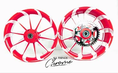 330 FAT TIRE RED CONTRAST CUT TORNADO WHEELS 2006-2011 KAWASAKI NINJA ZX-14 Foto 1 de 4