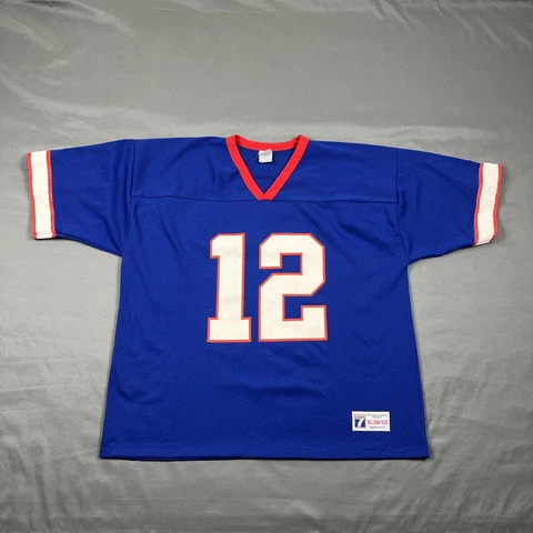 Vintage Buffalo Bills Jim Kelly Jersey XL Blue VTG 90s Logo7 Cover