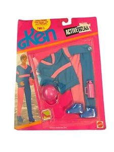 Mattel 1990 Ken Active Wear Pink Blue Sweat Suit Outfit Accessories New Clothing - Picture 1 of 3