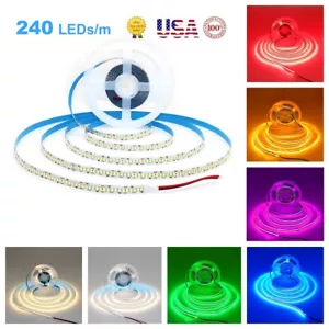 12V 16.4ft/roll PCB LED Light Strip 240LED/M Flexible Lighting for Home Party US - Picture 1 of 38