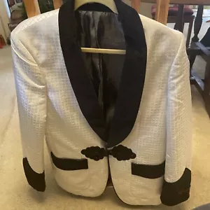 Blazer Insomnia Blanco Brillante Etapa Performer Chaqueta Cuello Terciopelo EURO PEQUEÑO - Imagen 1 de 5