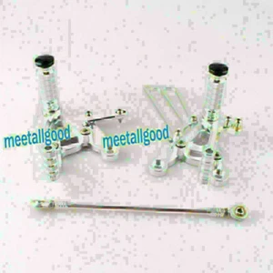 Silver Footpegs Footrest Rear Set Rearsets Fit Honda CBR900 1993-1999 Aluminum - Picture 1 of 6