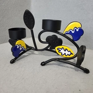 PartyLite Provence Teelichthalter Spanische Fliesenoptik Metallrahmen offene Box - Bild 1 von 7