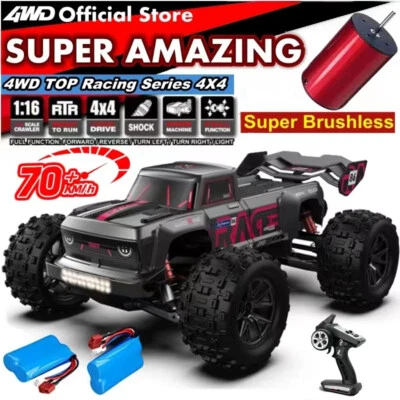 1/16 4WD Rc Auto Offroad 70 KM/H Fernbedienung Auto Bürstenlosen Monster - Bild 1 von 4
